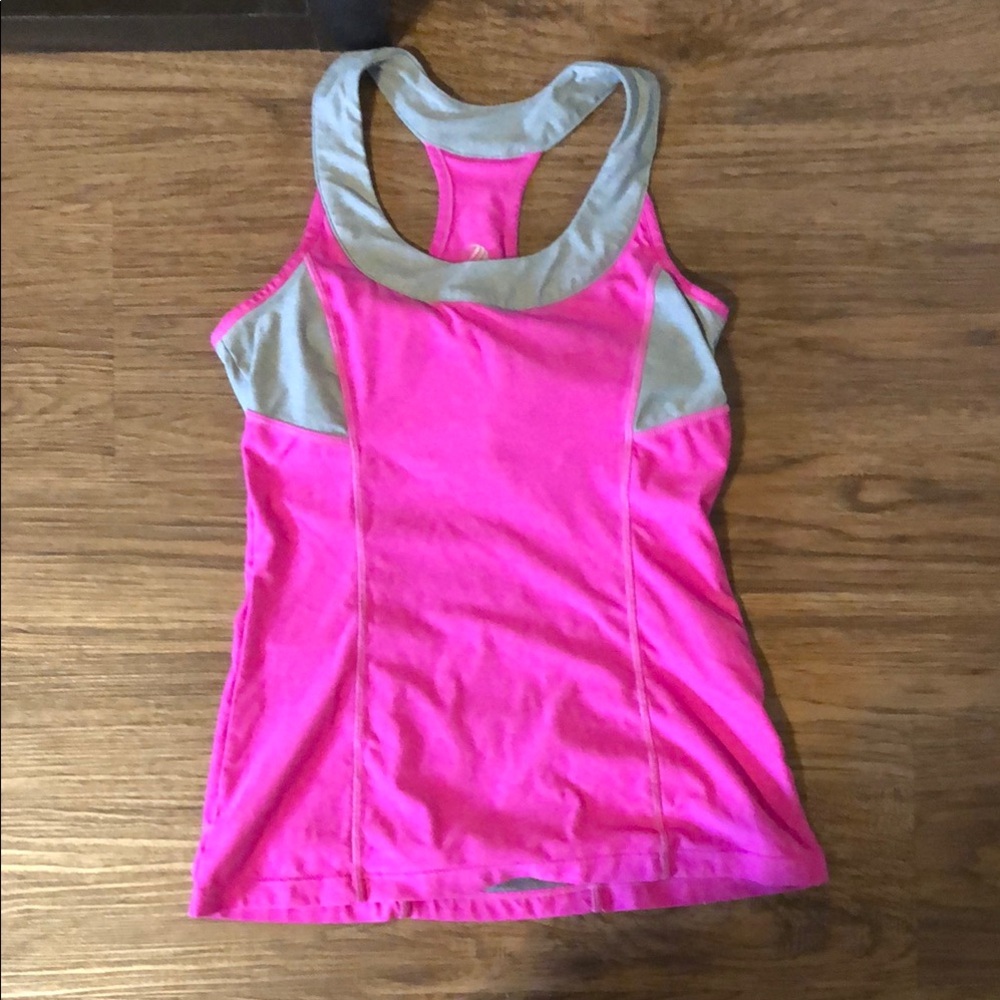 Pink and Gray Athletic Tank Top